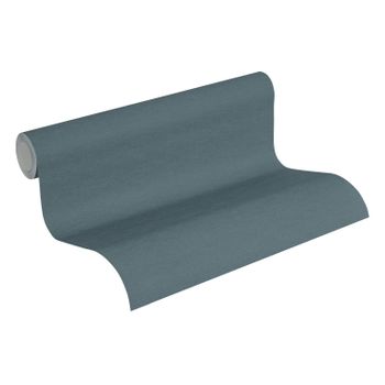 Papel Pintado A.s. Création Liso Azul Agrisado - As-371784 - 53 Cm X 10,05 M