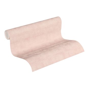 Papel Pintado A.s. Création Liso Con Efecto Pictórico Rosa Suave - As-374164 - 53 Cm