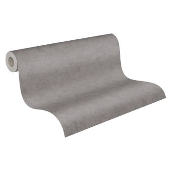 Papel Pintado A.s. Création Liso Con Efecto Pictórico Gris Cálido - As-376564 - 53 Cm