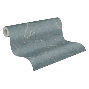 Papel Pintado Livingwalls Marmol Azul Gris - As-378552 - 53 Cm X 10,05 M