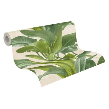 Papel Pintado Livingwalls Hojas Tropicales Verde - As-378624 - 53 Cm X 10,05 M