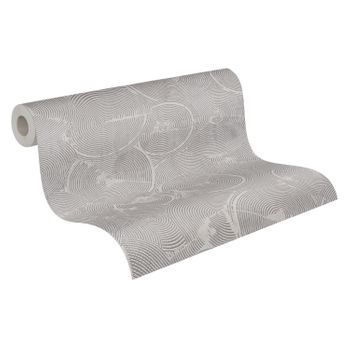 Papel Pintado Livingwalls Diseño 3d Gris Y Plata - As-379003 - 53 Cm X 10,05 M