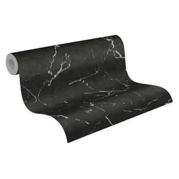 Papel Pintado Livingwalls Marmol Blanco Y Negro - As-378553 - 53 Cm X 10,05 M