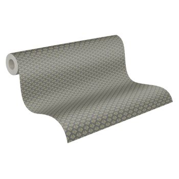 A.s. Création Papel Pintado Arte Deco Gris, Oro Y Brillo - 53 Cm X 10,05 M