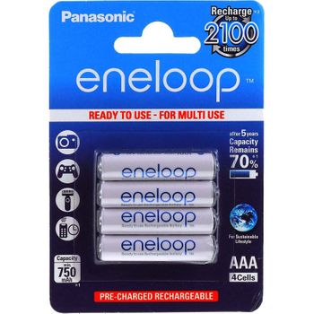 Panasonic Eneloop Hr03 750mah Nimh, 4x 1,2v, 750mah, Nimh