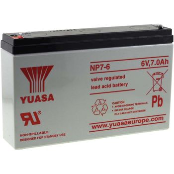 Yuasa Batería De Plomo-sellada Np7-6, 6v, 7000mah/42wh, Lead-acid, Recargable