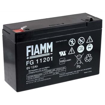 Fiamm Batería De Plomo-sellada Fg11201 Vds, 6v, 12ah/72wh, Lead-acid, Recargable