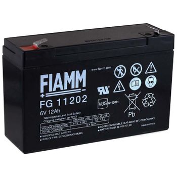 Fiamm Batería De Plomo-sellada Fg11202 Vds, 6v, 12ah/72wh, Lead-acid, Recargable
