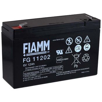 Fiamm Recambio De Batería Para Vehículos Para Niños Coche Infantil Quad 6v 12ah (reemplaza También 10ah), 6v, 12ah/72wh, Lead-acid, Recargable