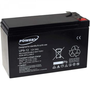 Powery Batería De Gel Para Sai Apc Back-ups Cs500 9ah 12v, 12v, 9ah/108wh, Lead-acid, Recargable