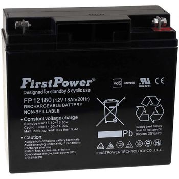 Firstpower Batería De Gel Fp12180 12v 18ah Vds, 12v, 18ah/216wh, Lead-acid, Recargable