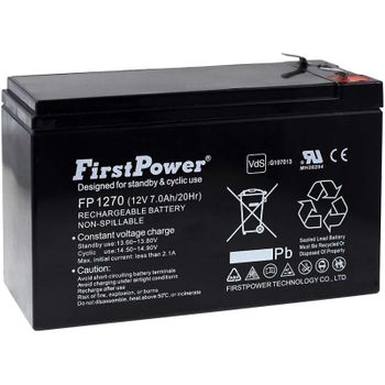 Firstpower Batería De Gel Para Sai Apc Back-ups Bk500-uk 7ah 12v, 12v, 7ah/84wh, Lead-acid, Recargable