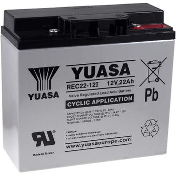 Yuasa Batería De Reemplazo Para Sistemas Solares Equipos De Limpieza Montacargas 12v 22ah Cíclica, 12v, 22ah/264wh, Lead-acid, Recargable