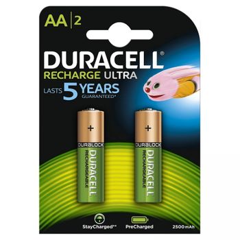 Duracell Duralock Recharge Ultra Um3 Pila Recargable Blister 2uds., 1,2v, 2500mah, Nimh