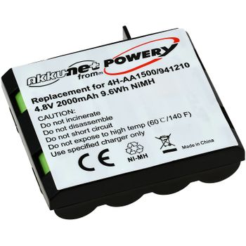 Batería Compatible Con Compex Modelo 4h-aa1500, 941210 4,8v 2000mah (no Original), 4,8v, 2000mah/9,6wh, Nimh