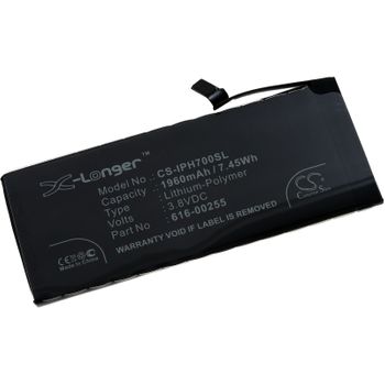 Batería Compatible Con Iphone 7 4.7", 3,8v, 1960mah/7,5wh, Li-polymer, Recargable