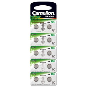 Camelion Pila De Botón, Pila De Reloj Lr69 / Ag6 / G6 / Lr921 0% Hg Blister 10uds.