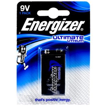 Energizer Pila Para 10 Años En Detector De Humo Ultimate Lithium 6lr61, 9v, Lithium