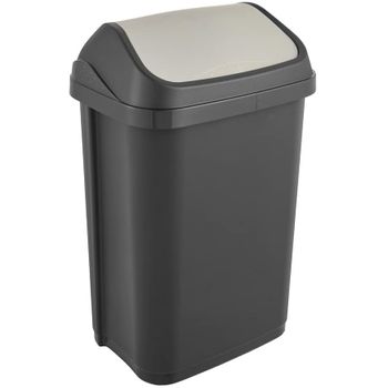 Keeeper Cubo De Basura Con Tapa Basculante, 25 L Gris Grafito, Gama Swantje