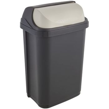 Cubo De Basura Con Tapa Basculante Plástico Keeeper Rasmus 25l Grafito