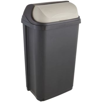 Cubo De Basura Con Tapa Deslizante, 50 L, Rasmus, Gris Grafito