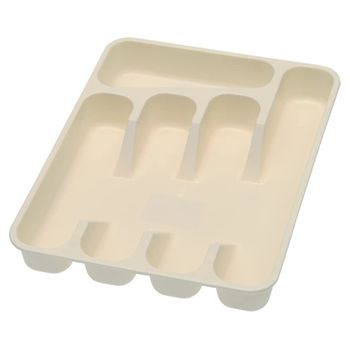 Bandeja Para Cubertería De Plástico Keeeper Pablo 33,5x26,5x5 Cm Crema