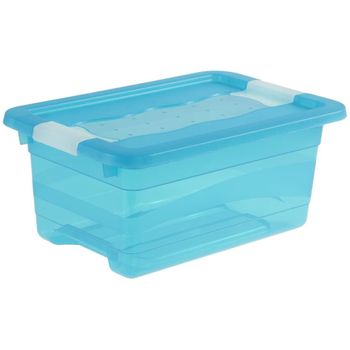 Cubo De Almacenaje Con Tapa Plástico Keeeper Cornelia 4l Azul