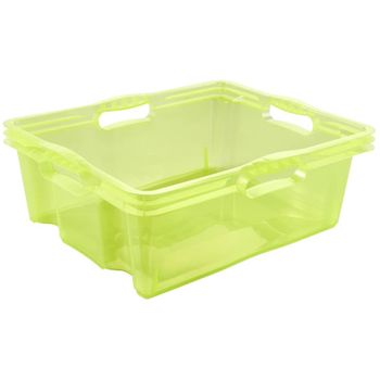 Caja Almacenaje Con Asas Plástico Keeeper Franz 43x35x15 Cm 16l Verde