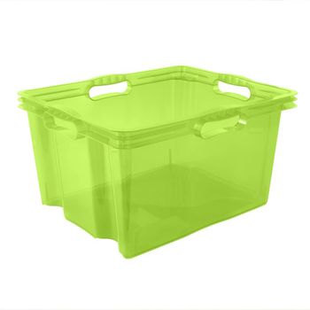 Caja Almacenaje Con Asas Plástico Keeeper Franz 43x35x23 Cm 24l Verde