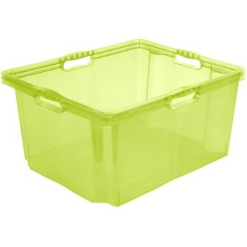 Caja Almacenaje Con Asas Plástico Keeeper Franz 52x43x26 Cm 44l Verde