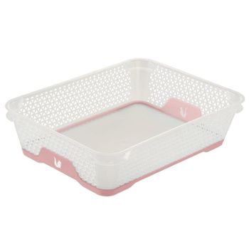 Cesta Antideslizante Keeeper Jonas Din A5 26,5x20x7cm Transparente/rosa