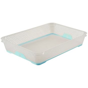 Cesta Antideslizante Keeeper Jonas Din A4 36x26,5x7 Cm Transparente/azul