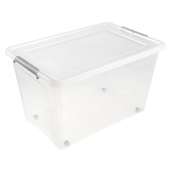 Caja De Almacenamiento Clipbox Lars, 60 L, 58 X 39 X 35, Con Ruedas