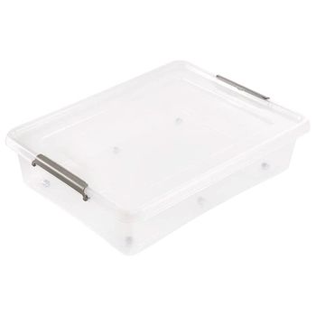 Caja De Almacenamiento Clipbox Lars, 61 L, 76 X 57 X 18, Con Ruedas