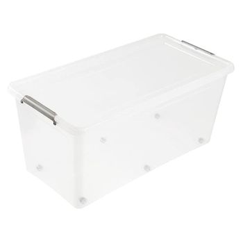 Caja De Almacenamiento Clipbox Lars, 75 L, 76 X 39 X 35, Con Ruedas