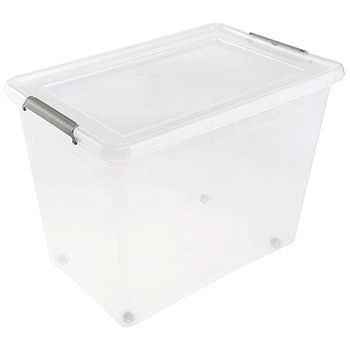 Caja De Almacenamiento Clipbox Lars, 80 L, 58 X 39 X 42, Con Ruedas