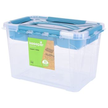 Caja De Almacenaje De 6,6 L, Tapa Con Asa, 29x19x18, Colección Hubert