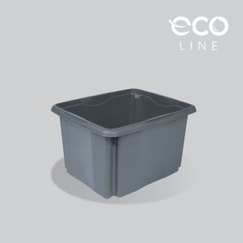 Caja Almacenaje Eco Apilable Plástico Keeeper Emil 41x34,5x22cm Gris