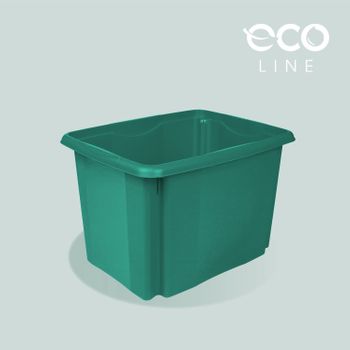 Caja Almacenaje Eco Apilable Plástico Keeeper Emil 44,5x34,5x27cm Verde