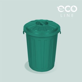 Cubo De Pasura Eco Papelera Con Tapa Plástico Keeeper Mats 23l Verde