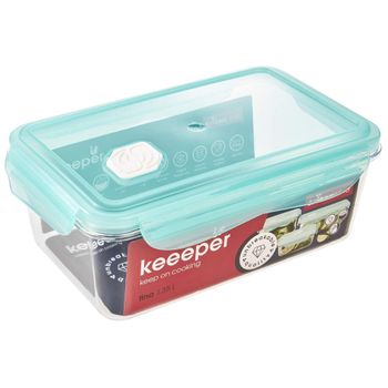 Caja Alimentos Clic, 22,5 X 13,5 X 8,2 Cm 1,35l Verde Keeeper