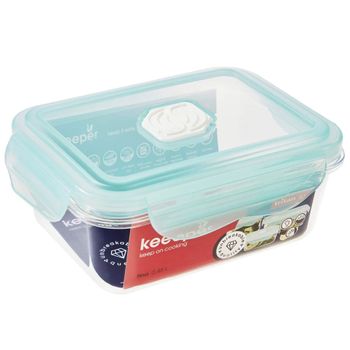 Caja Para Alimentos Frescos 14x11x6,6 Cm Con Cierre De Clic, 0,45 L, Color Verde.