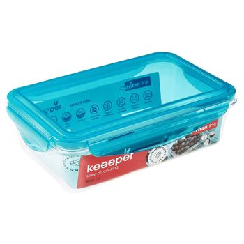 Caja Para Alimentos Frescos, 22,5 X 13,5 X 6,5 Cm, 1 L, Tino Tritan, Azul