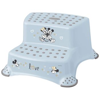 Taburete-escalera Keeeper Igor 2 Peldaños Mickey 40x37x21cm Azul Celeste