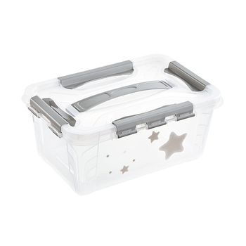 Caja De Almacenamiento Plástico Keeeper 29 X 19 X 12,4, Gris Nórdico