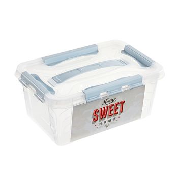 Caja De Almacenamiento Home Sweet Home Plástico Keeeper 29x 19x12,4 Azul