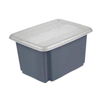 Caja Almacenaje 15 L 38x28,5x20,5, Eco Grey, Emil&emilia Keeeper