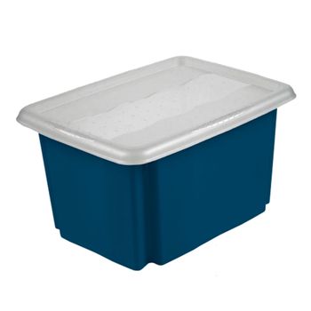 Caja De Almacenaje, Capacidad 15 Litros, 38x28,5x20,5, Eco Azul, Colección Emil&emilia