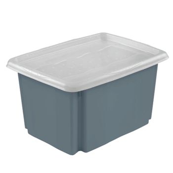 Caja De Almacenaje, Capacidad 30 Litros, 45x35x27, Eco Gris, Colección Emil&emilia