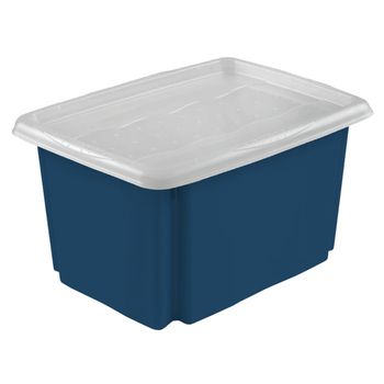 Caja De Almacenaje, Capacidad 30 Litros, 45x35x27, Eco Azul, Colección Emil&emilia